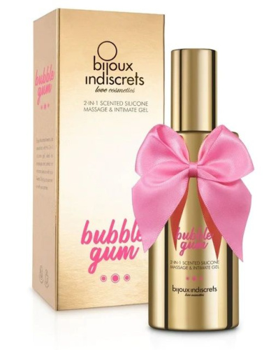 Гель с ароматом жвачки Bubblegum 2-in-1 Scented Silicone Massage And Intimate Gel - 100 мл. фото 2