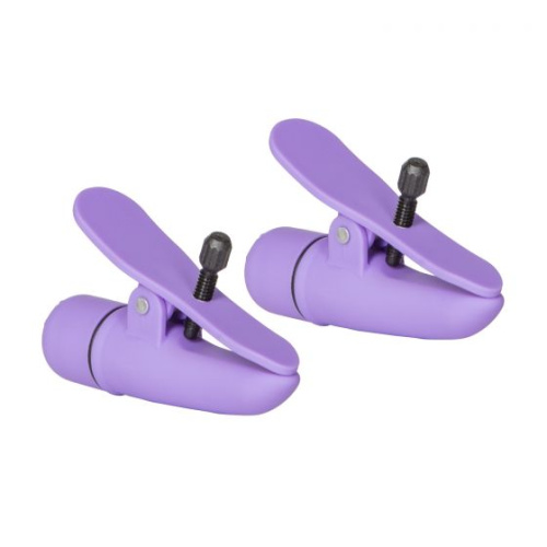 Фиолетовые зажимы-прищепки с вибрацией Nipplettes фото 2