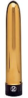 Золотистый гладкий вибратор Gold Mine - 19 см.