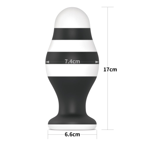 Черно-белая анальная втулка 6.5 X-Missioner Butt Plug - 17 см. фото 4
