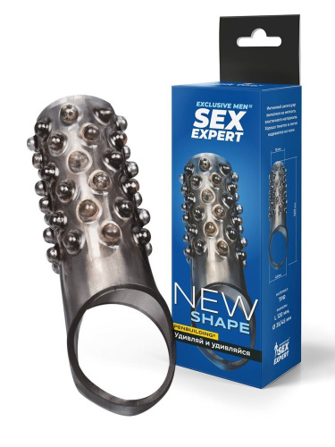 Дымчатая насадка на пенис с выпуклостями - 12 см. фото 2 Дымчатая насадка на пенис с выпуклостями - 12 см. фото 2