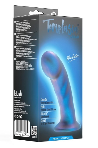 Синяя насадка-фаллоимитатор Rebellion 5.75 Inch Pegging Dildo - 14,6 см. фото 4